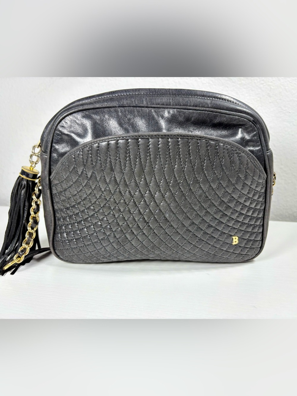 Bally Quilted Black Leather Crossbody Bag